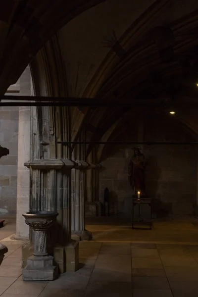 Detalles Lado Oscuro Del Altar Iglesia Católica Sur Alemania Ciudad — Foto de Stock