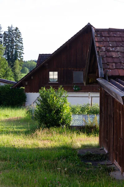 Stabilní Budov Styl Bavorsko Jižním Německu Město Wangen Letní Večer — Stock fotografie