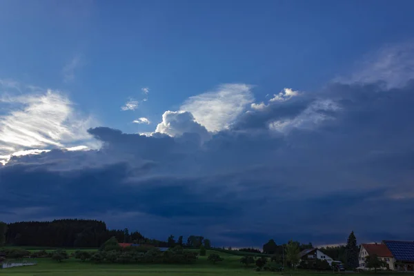 Terreni Agricoli Rurali Nuvole Tempesta Cielo Nel Sud Della Germania — Foto Stock