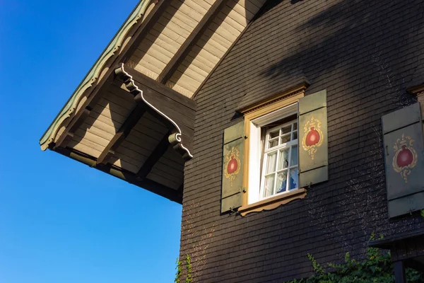 Allgaeu Bajor Fából Készült Ház Homlokzata Dél Németország Nyári Este — Stock Fotó