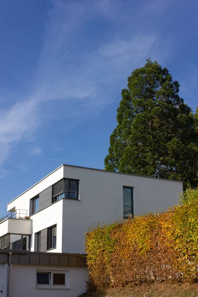 Maisons Modernes Façades Dans Petite Ville Dans Sud Allemagne Automne — Photo