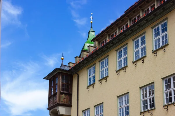 Histórico Azotea Fachadas Ciudad Bavaria Sur Alemania Día Soleado Verano —  Fotos de Stock