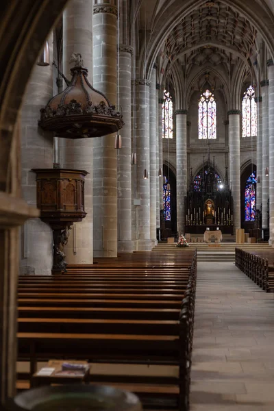 Schip Van Katholieke Kerk Zuid Duitsland Historische Stad Buurt Van — Stockfoto