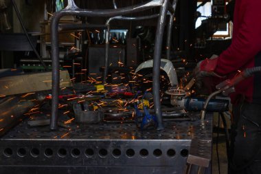 Wangen, Almanya Bavyera şehirde çalışıyor demirci görünümünü kırpılmış.