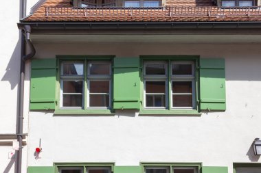 Şehir cepheler Güney Almanya'da Bavyera kasaba wangen üzerinde mavi gökyüzü gün güneş yaz