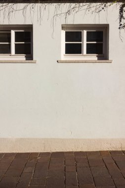 parlak bir şehir üzerinde yeşil sarmaşık duvar Güney Almanya alan schwaebisch gmuend içinde gün ışığı bir akşam