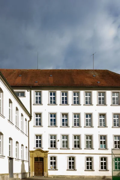 Stadens Fasader Historiska Staden Schwaebisch Gmuend Springtime Sunshine Eftermiddag Schwaebisch — Stockfoto