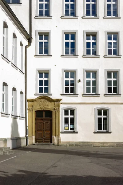 Stadens Fasader Historiska Staden Schwaebisch Gmuend Springtime Sunshine Eftermiddag Schwaebisch — Stockfoto