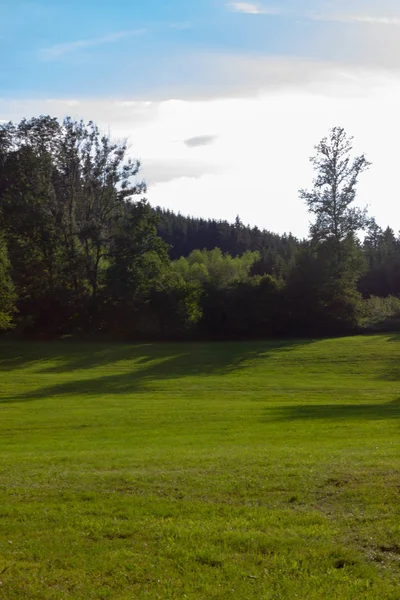 Allgau South Bavarian Landscape Sky Clouds Sun Beams Green Grass — Stock Photo, Image