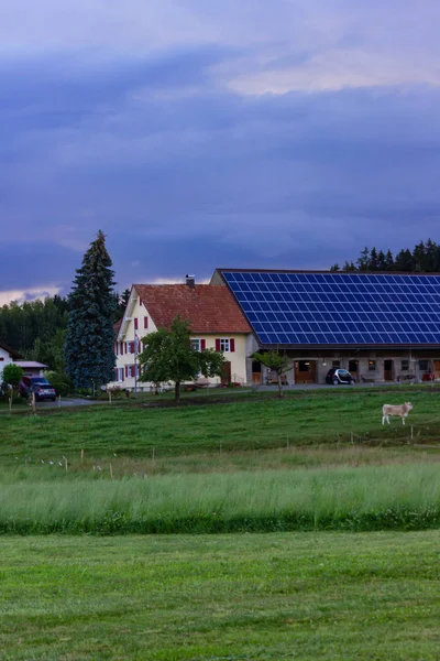 Rural Farmland Storm Clouds Sky South Germany Allgau City Wangen — Stock Photo, Image