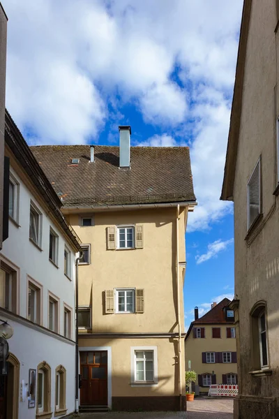 Façades Ville Dans Ville Historique Schwaebisch Gmuend Printemps Après Midi — Photo