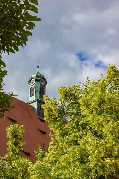Tília Igreja Lugar Histórico Sul Alemanha Cidade Schwaebisch Gmuend Perto — Fotografia de Stock