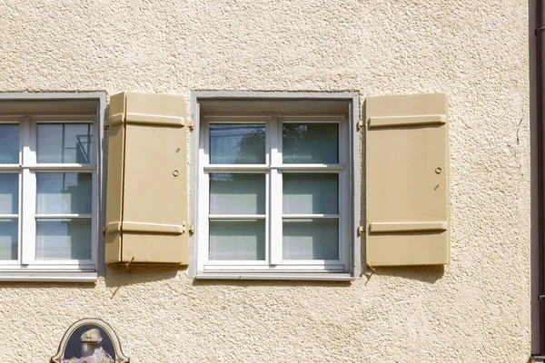 Ciudad Fachadas Sur Alemania Bavaria Ciudad Wangen Cielo Azul Sol —  Fotos de Stock