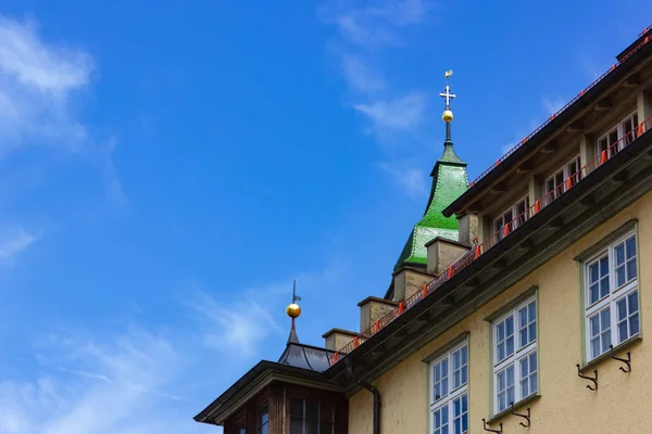 Histórico Azotea Fachadas Ciudad Bavaria Sur Alemania Día Soleado Verano — Foto de Stock