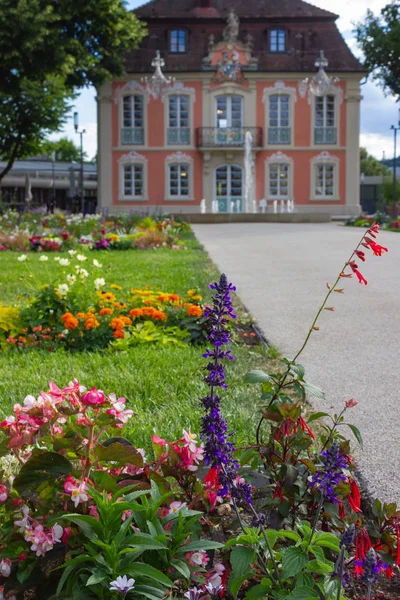 Rokoko Kastély Park Virágzó Virágok Városa Zöld Gyep Tavasszal Déli — Stock Fotó