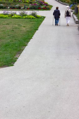 üst düzey çift baston sonbahar öğleden sonra Alman Şehir parkındaki ile