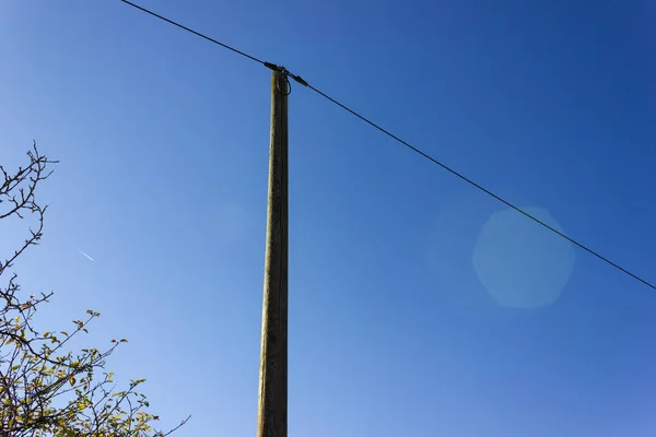 Elstolpe Och Kabel Tyska Landsbygden — Stockfoto