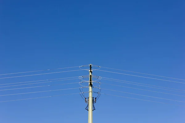 Stožár Elektrického Vedení Kabelů Německé Krajině — Stock fotografie