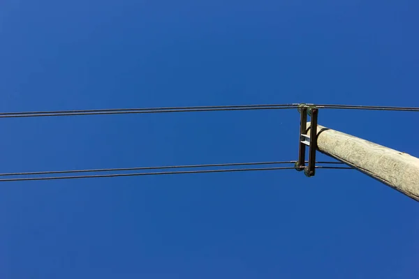 Palo Elettrico Cavo Nella Campagna Tedesca — Foto Stock