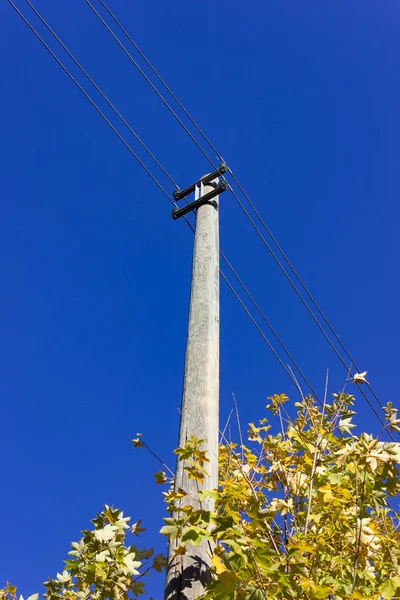 Elstolpe Och Kabel Tyska Landsbygden — Stockfoto