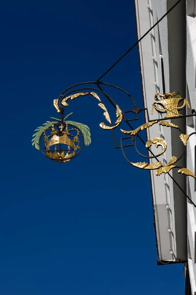 Історичне Місто Фасадів Південній Німеччині Місто Сонячний Світло Вдень Барвисті — стокове фото