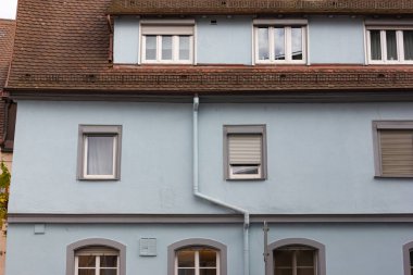Güney Almanya şehirde sonbahar öğleden sonra ışık, tarihi şehir cepheler