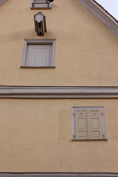 Fachadas Históricas Ciudad Con Puertas Ventanas Detalles Sur Alemania Ciudad — Foto de Stock