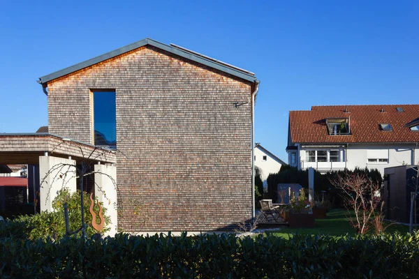 Moderna Casa Privata Facciata Legno Nel Sud Della Germania Bavaria — Foto Stock