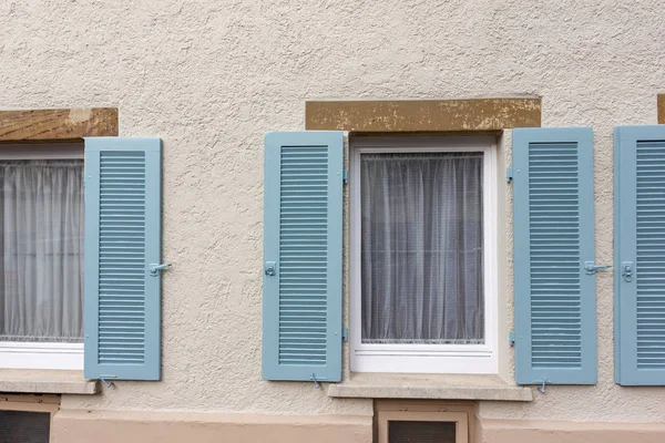 Fachadas Históricas Cidade Com Portas Janelas Detalhes Sul Alemanha Cidade — Fotografia de Stock