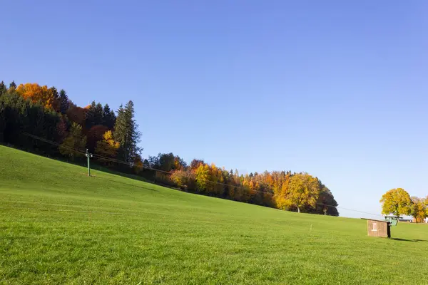 Skilift Otoño Sur Germany Bavaria Campo Montañas — Foto de Stock