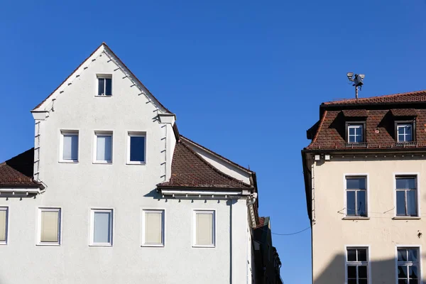 Historiska Staden Fasader Södra Tyskland Stad Sunshine Afternoon Färgglada Ljus — Stockfoto