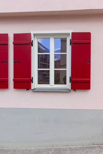 Fachadas Históricas Cidade Com Portas Janelas Detalhes Sul Alemanha Cidade — Fotografia de Stock