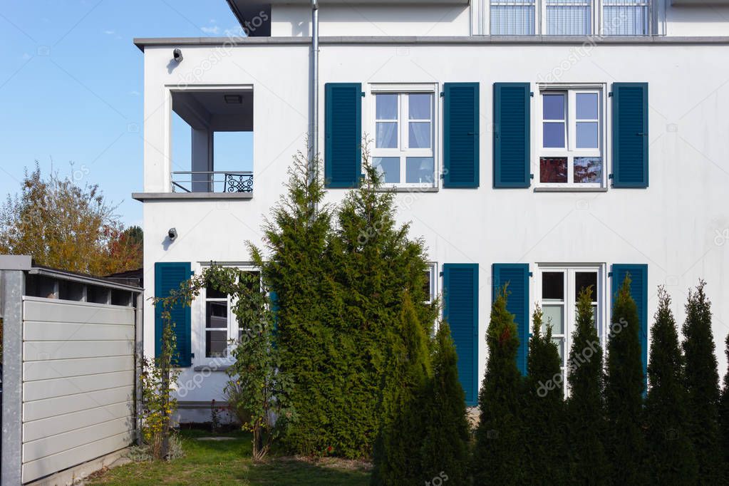 new buildings facades at autumn in south germany bavaria countryside