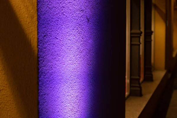 Барвисте Світлодіодне Світло Стіні Вечірньому Торговому Центрі Грудні — стокове фото