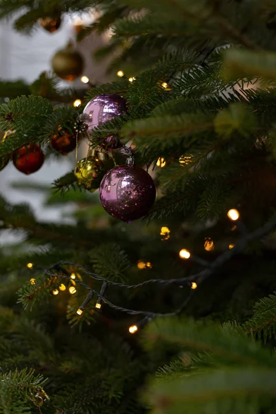 Christmas Bollar Träd Marknad Advent Månaden December — Stockfoto
