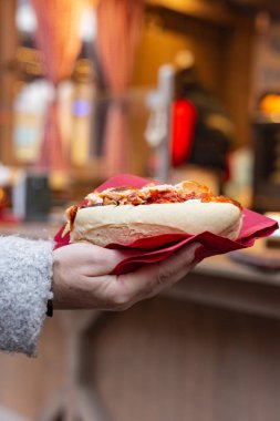 Lokanta sandviç Noel piyasasında durak advent ay Aralık Almanya'da