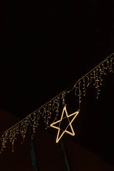 Estrella Navidad Luces Centro Comercial Nocturno Sur Alemania Advenimiento Mes — Foto de Stock