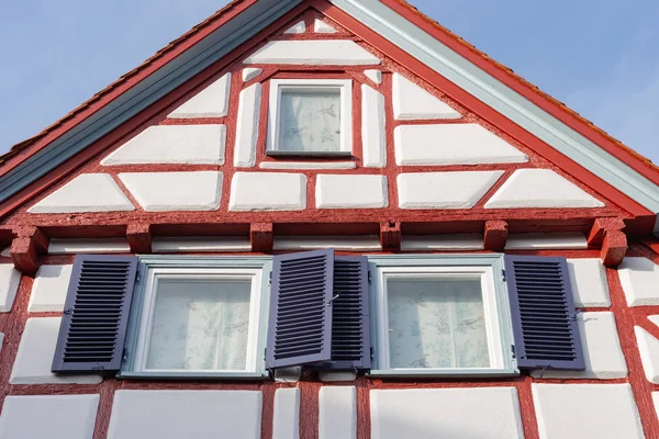 Окна Фасадов Исторических Городов Южной Германии — стоковое фото