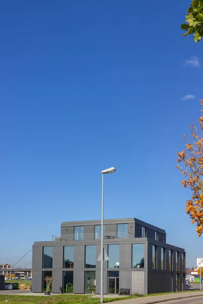 Moderno Negro Oficina Appartment Arquitectura Sur Germany Bavaria Otoño Sol — Foto de Stock
