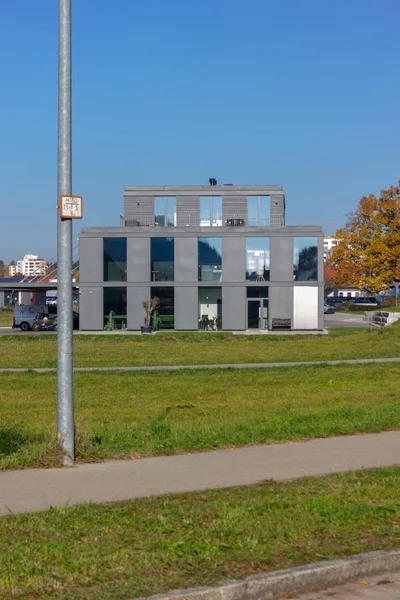 Moderne Bureau Noir Appartement Architecture Dans Sud Allemagne Bavière Automne — Photo