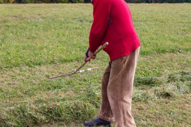 çim Ekim burada Güz ay Güney Almanya kırsal kesimde yan yatan eski üst düzey çiftçi