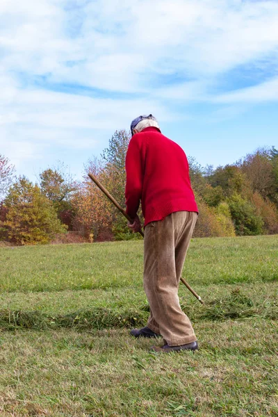 çim Ekim burada Güz ay Güney Almanya kırsal kesimde yan yatan eski üst düzey çiftçi