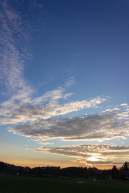 gün batımında güneye Alman kırsal Eylül sonbahar akşam