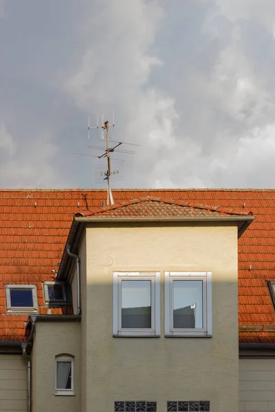 Dak Met Antenne Historische Gebouwen Oktober Middag — Stockfoto