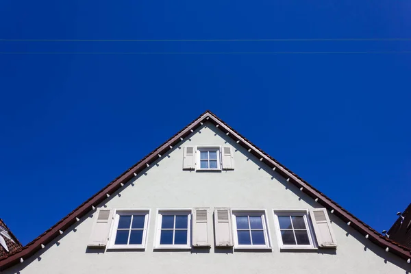 Historical House Facades Rooftops Blue Sky Springtime April South Germany — Stock Photo, Image
