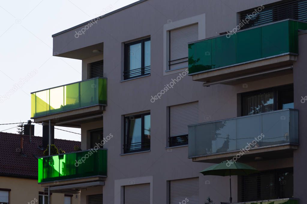 modern appartment building with balcony