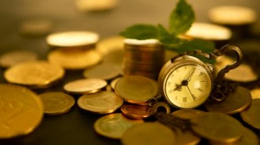 Finans iş başarısı için zaman. Yatırım, iş finansal fikirler kavramı. Yönetimi verimliliği, vakit nakittir