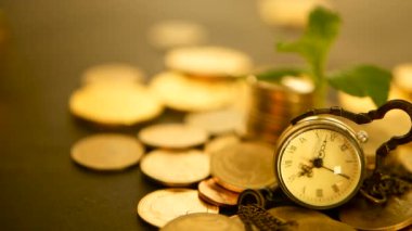 Finans iş başarısı için zaman. Yatırım, iş finansal fikirler kavramı. Yönetimi verimliliği, vakit nakittir