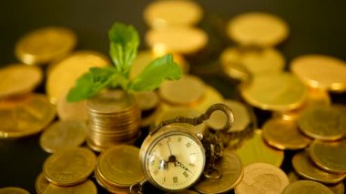 Finans iş başarısı için zaman. Yatırım, iş finansal fikirler kavramı. Yönetimi verimliliği, vakit nakittir