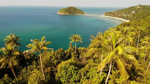 Вид Воздуха Маленький Остров Koh Панган Phangan Thailand Экзотический Панорамный — стоковое фото